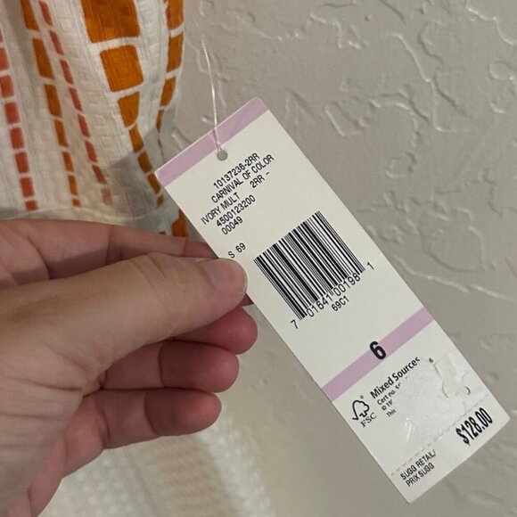 NWT Jones New York 100% Cotton Carnival Of Color Dress - Picture 6 of 11